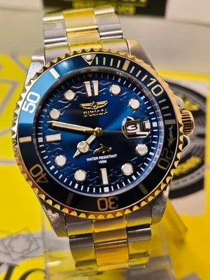 Reloj Hombre Invicta Pro Diver 43mm Acero y Dorado Dos Tonos con Esfera Azul ¡Nuevo! Foto 1 de 4