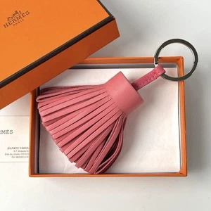 Hermes Carmen Pink Leather Charm Keyring Authentic Used Condition - Picture 1 of 8