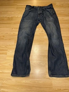 Retro Crosshatch Rochester Straight Jeans Dark Wash Denim W34 L30 - Picture 1 of 7