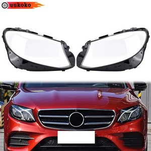 Pair Front Headlight Lens Cover Shell For Mercedes Benz W213 E Class 2017-2020 - Imagen 1 de 16