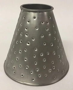 Ceiling Fan Lamp Shade, Rustic Hand Punched Tin, Patina Finish Berber Dot Design - Picture 1 of 5