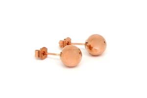 9ct Rose Gold Ball Studs 6mm Round Earrings - Picture 1 of 4