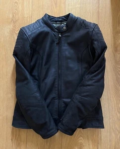 Furygan Debbie Ladies Buffalo Leather Motorcycle Jacket (Black, Large 12-14) - Picture 1 of 7