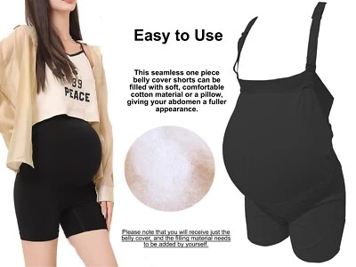 BIMEI Seamless Belly Band Shorts Pregnancy Women Belly Cover Fake Belly Actor - Image 1 of 4