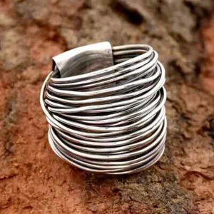 925 Sterling Silver Multi Wire Wrap Boho Statement Ring Handmade Ring All size - Picture 1 of 8