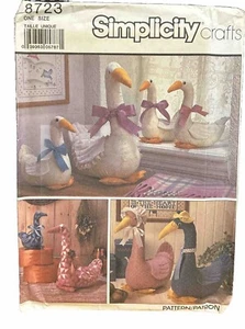 Simplicity Craft 8723 One Size Large & Small  Goose 🪿 Sewing Pattern - Picture 1 of 2