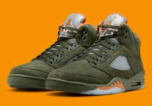 Nike Air Jordan 5 Retro ‘Olive’ (2024) Mens Size US 9-13 Casual Sneakers New✅ - Picture 1 of 9