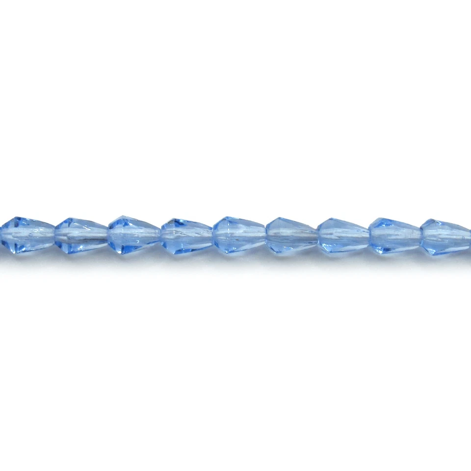 Light Sapphire Blue - 50 7x5 mm Teardrop Czech Glass Fire Polish Beads - Image 1 of 1