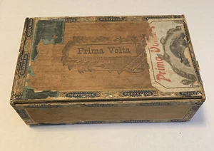 Prima Volta Cigar Box Late 1800s Early 1900s Tax Stamp Perfectos - Picture 1 of 6