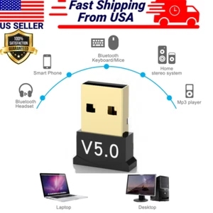 USB Bluetooth 5.0 Wireless Audio Music Stereo Adapter Dongle receiver For TV PC - Picture 1 of 10