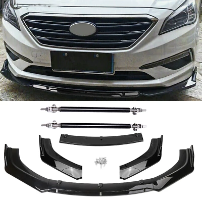 Front Bumper Cover Lip Spoiler Splitter Kit Trim Gloss Black For Hyundai Sonata — 第 1/4 张图片