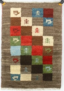 New handmade nomadic woolen rugs . Size:1.96 x 2.95 ft - 90 x 60 cm - Picture 1 of 4