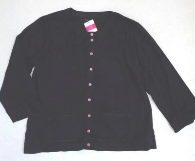 FRESH PRODUCE Small BLACK $59 MONTEREY Button CARDIGAN Top NWD New S - Image 1 of 2