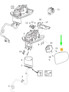 VOLVO XC60 MK2 Türspiegelglas vorne links 31462664 NEU ORIGINAL - Bild 1 von 2