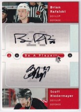 2005-06 Be A Player Dual Signatures Brian Rafalski Scott Niedermayer AUTO DEVILS