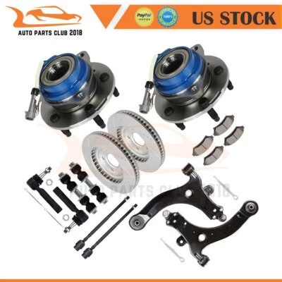 Fit For 2000-2005 Chevrolet Impala 12Pcs Front Control Arm Kit Brake Rotor Pad - Image 1 of 4