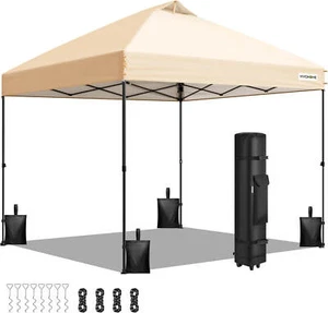 10x10ft Commercial Pop UP Canopy Party Tent Gazebo One Push Setup Wheel CarryBag - Picture 1 of 7
