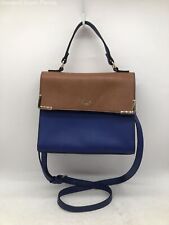 Dune London Womens Blue Brown Faux Leather Bottom Studs Magnetic Crossbody Bag