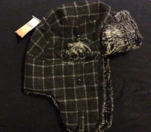 Isotoner Woodlands Men's Plaid Faux Fur Trapper Hat New M/L - Picture 1 of 6