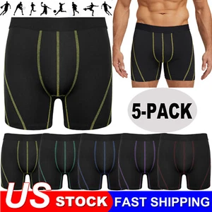 Paquete de 4-10 calzoncillos boxer transpirables de pierna larga para hombre calzoncillos suaves sin etiquetas - Imagen 1 de 25