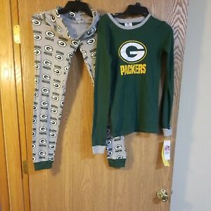 Green Bay Packers NFL Team Apparel Pajama Set Youth XL - Sz. 14 NWT