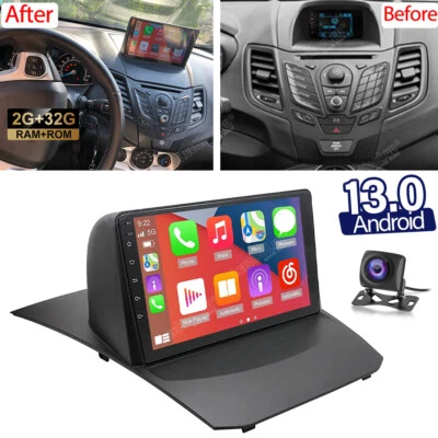 Radio estéreo GPS para automóvil 2G+32G Android 13.0 Carplay para Ford Fiesta 2009-2014 con cámara Foto 1 de 4