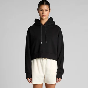 AS COLOUR Womens Relax Crop Hoodie 4122 Black sz.M - Picture 1 of 2