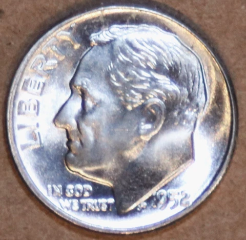 1952P Roosevelt Dime - BU - #3065B - Stock Photo - FREE SHIPPING Cover