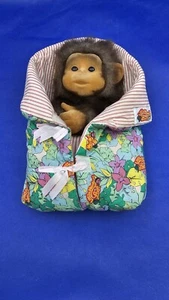 Vintage Little Monkey Lost Puppet in Jungle Blanket 11" Soft Toy 1990s - Picture 1 of 5