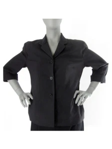 Blazer Top Liz Claiborne Talla 10 Chic Ligero Negro Todo el Año Manga 3/4 Nuevo sin Etiquetas - Imagen 1 de 10
