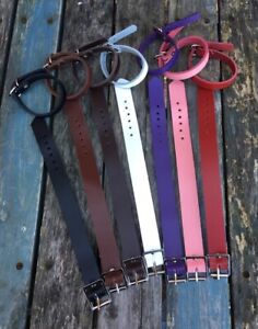 Real Leather Plain Bracelet Strap Choice of Colours & Width 10mm, 19mm Handmade