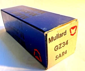 (1) GZ34 5AR4 Mullard Röhre B Code Neu im Karton NOS Gleichrichter feine Zähne Kante an Anode - Bild 1 von 8