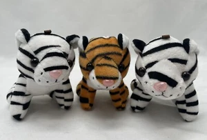 3 Prextex Zebra Tiger Plush Lot White Orange Black Stuffed Animal Toy - Picture 1 of 7