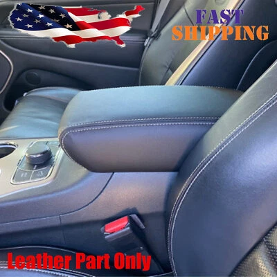 Leather Center Console Lid Armrest Cover For 2013 2014 Jeep Grand Cherokee Black - Imagem 1 de 4