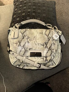 Coach❤️ Kristin #16794 ~ Ivory Python Embossed Leather Satchel/Crossbody. NWT - Picture 1 of 16
