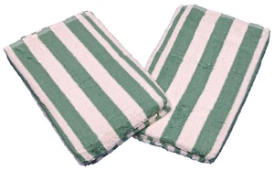 3 Piece - Hotel & Spa Pool Beach Towels 100% Ring Spun Cotton Jade/White Striped - Picture 1 of 6