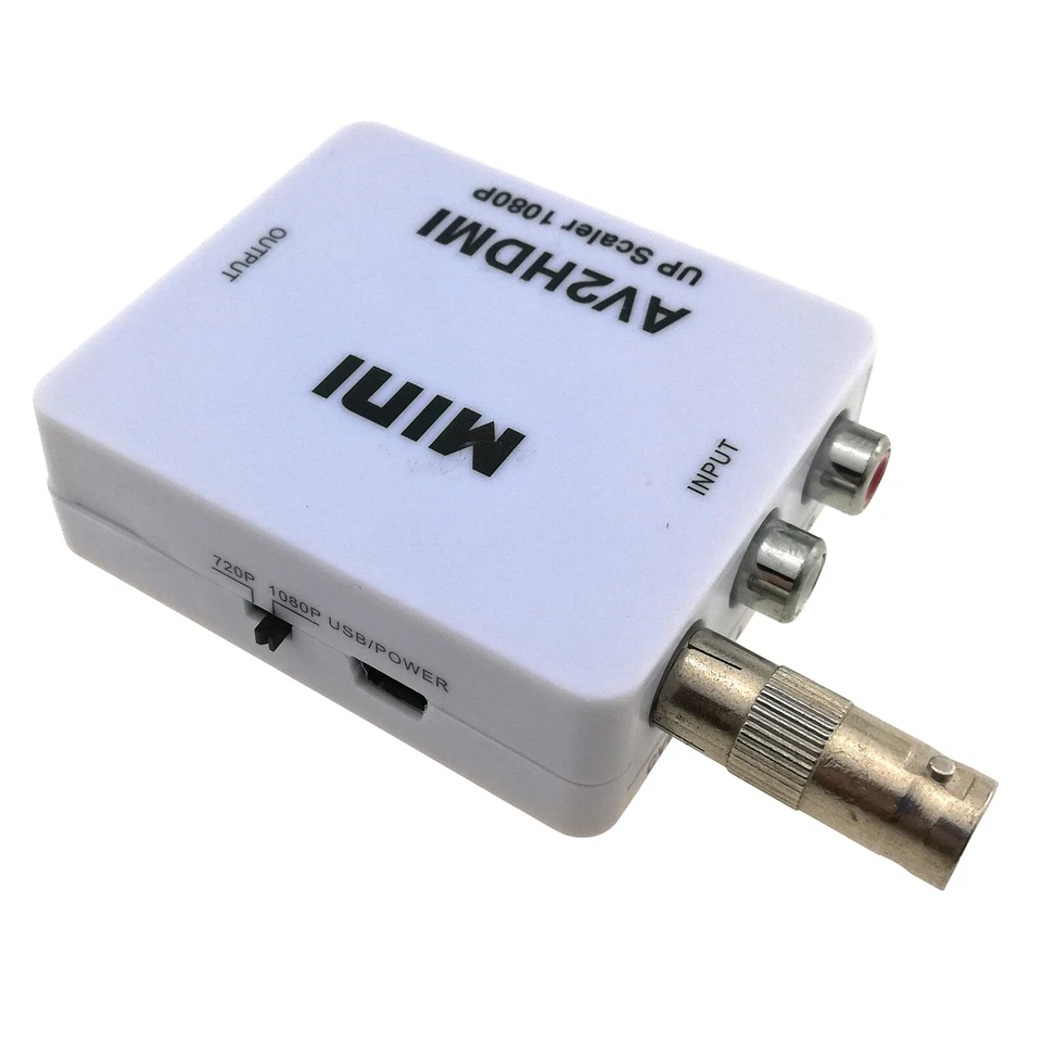 RCA BNC to HDMI Converter CCTV Camera DVR 1080P Video Audio AV LCD TV Adapter - Image 1 of 4