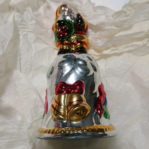 Geschenksammlung Weihnachten Santa Glocke 6"x3" Silber Porzellan - Bild 1 von 8