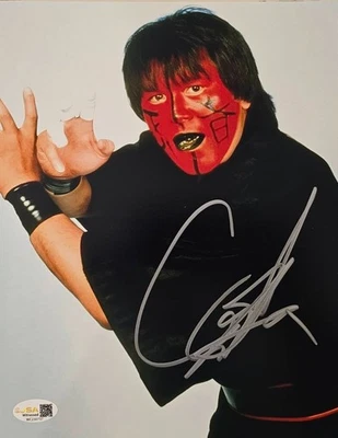 Foto firmada por Great Muta 8x10 certificado de autenticidad JSA nueva lucha libre profesional de Japón WCW automática metálica Foto 1 de 2