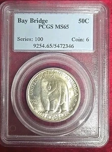 1936-S 50c. Bay Bridge Commemorative Half Dollar PCGS MS-65 - Picture 1 of 4