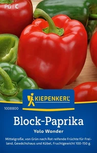 Bloque de pimientos "Yolo Wonder" afrutado maduración temprana aprox. 40 semillas - Imagen 1 de 2