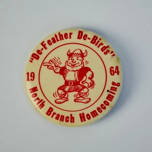 1964 North Branch Minnesota Homecoming Football Pin Vintage Button - Picture 1 of 2
