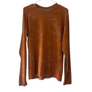 Camisa de manga larga naranja Lululemon Metal Vent Tech 2.0 para hombre talla mediana - Imagen 1 de 9