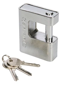 Schwerlast geschlossenes gepanzertes Rolladenschloss Vorhängeschloss gehärteter Stahl schnittfest - Bild 1 von 5