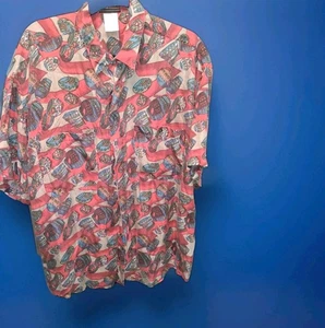 Impact 100% Silk Button Down Shirt Mens Large - Picture 1 of 3