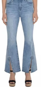 Liverpool Hannah Flare Seamed Front Slit Jeans 12/31 Light Wash Womens Crop NWT - Picture 1 of 8