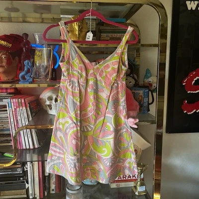 Precioso Mini Vestido Psicodélico Algodón Raro Amor Día de San Valentín Corazones Temáticos  Foto 1 de 3