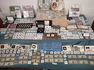 Huge Coin & Currency Lot .Gold, Platinum,Silver,Barber, Errors,OBW,Seated 25c - Picture 1 of 24