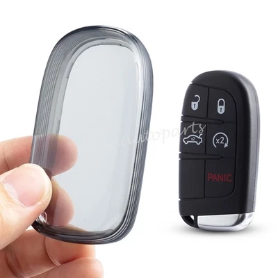 Black Soft TPU Car Remote Key Cover Case For Jeep Cherokee Compass Dodge Durango - Image 1 of 4