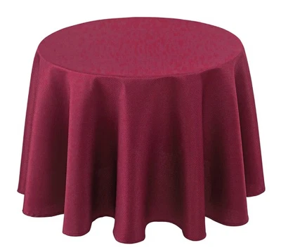 Biscaynebay Textured Fabric Christmas Round Tablecloths 70", Burgundy Water R... - Image 1 of 4